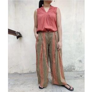 Lila handmade pleated pants (gingham check)